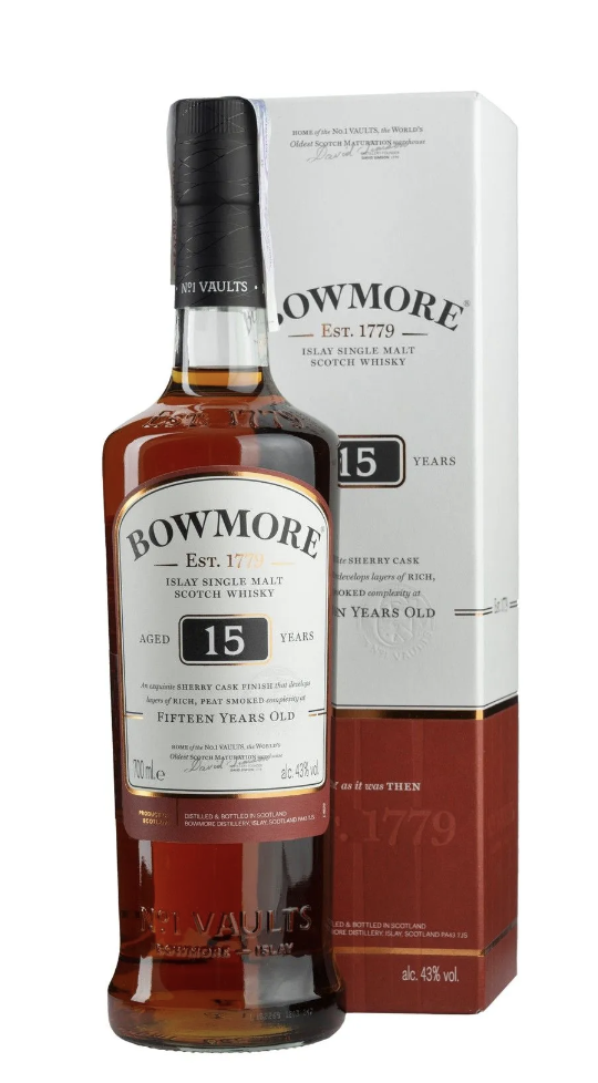 Віскі Bowmore 15 y.o. 43% 0.7 л gift box